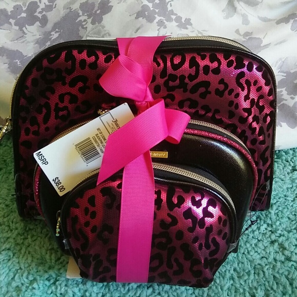 juicy couture pink leopard luggage
